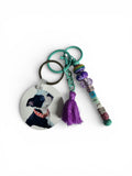 Customized Deluxe Beaded Keychain